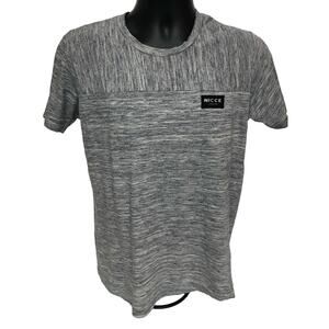 Nicce London Men’s Grey Marl Panel T-Shirt Size M Casual Short Sleeve Logo Tee